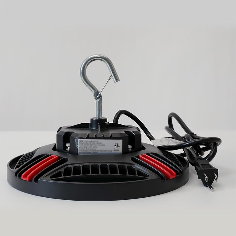 CINOTON 160W UFO LED High Bay Light, Aluminum LED Shop Lights with 24000LM, 5000K Commercial Bay Lighting for Warehouse Garage Workshop Factory Hall, 6' Cable & Safety Rope, ETL Listed 2 Pack - Image 3